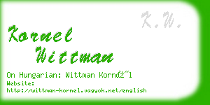 kornel wittman business card